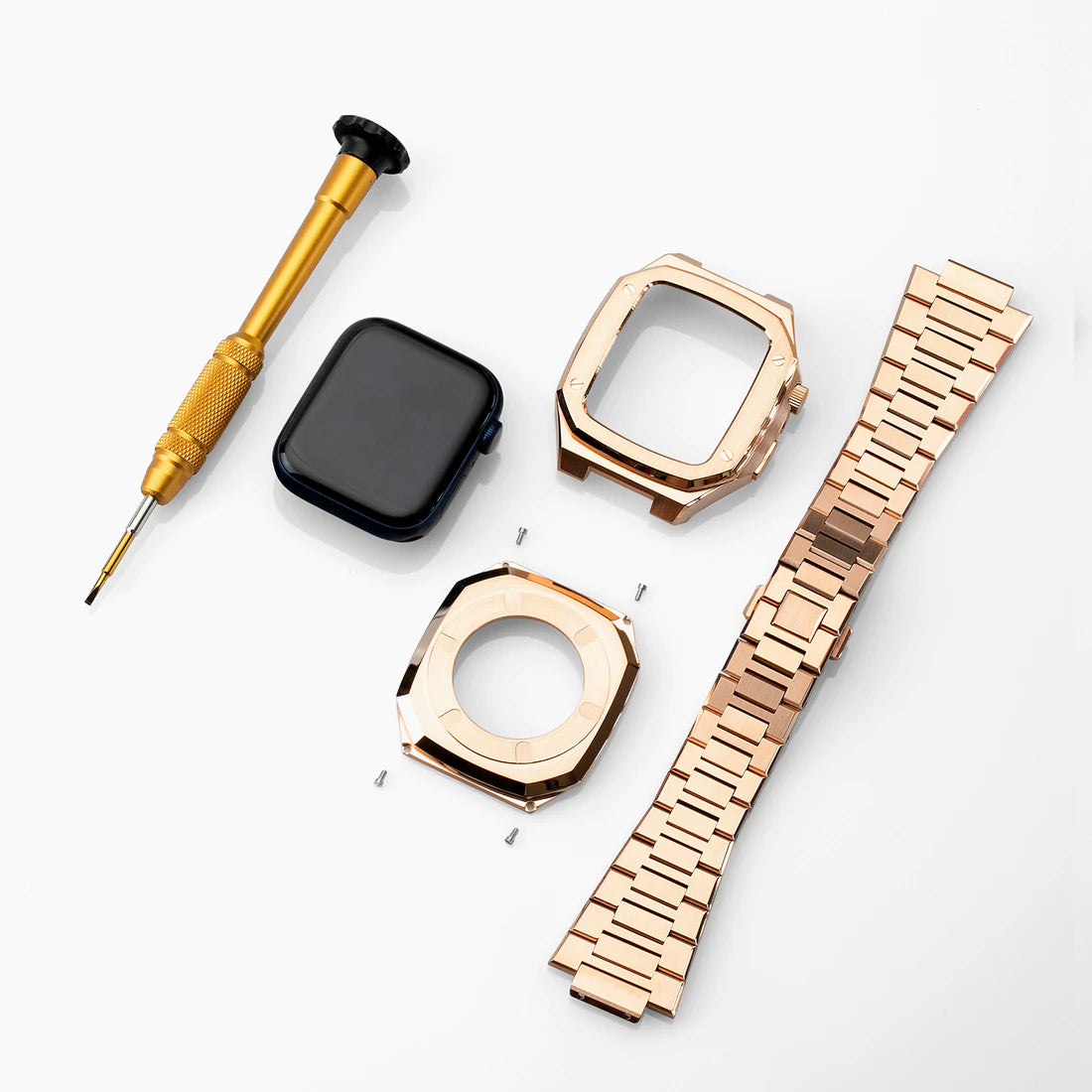 Rose Gold Stainless Steel Elegant Apple Watch Case - Bigett - Apple Watch Case