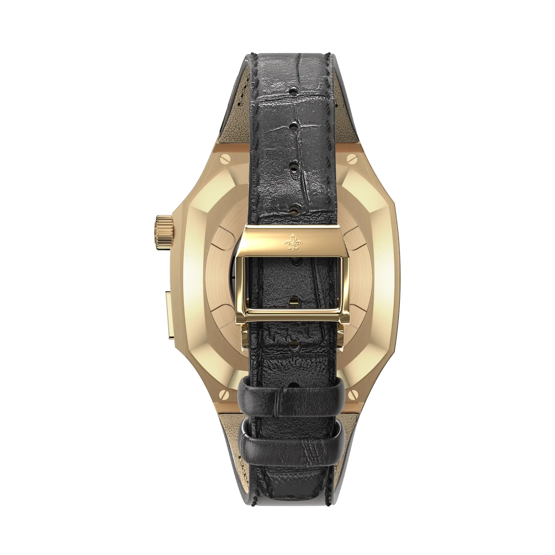 Gold Leather Classic Apple Watch Case - Bigett - Apple Watch Case#material_black-leather