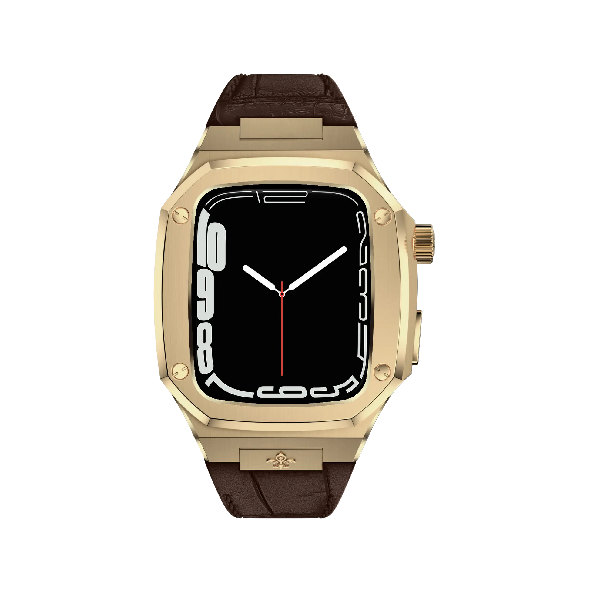 Gold Leather Classic Apple Watch Case - Bigett - Apple Watch Case#material_brown-leather