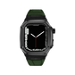 Matte Black Leather Classic Apple Watch Case - Bigett - Apple Watch Case#material_green-leather