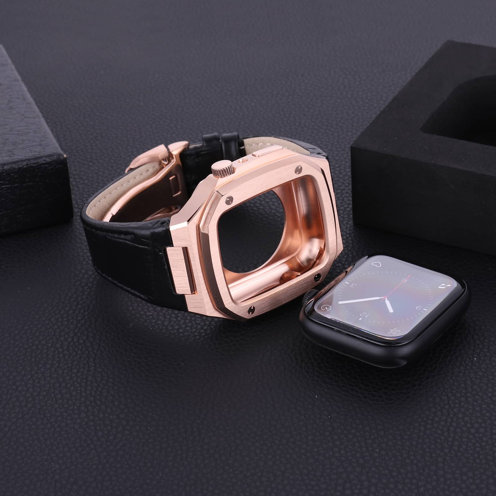 Apple Watch 7 - 9 Case - EVD - Rose Gold (Rose Gold Steel) – LUX